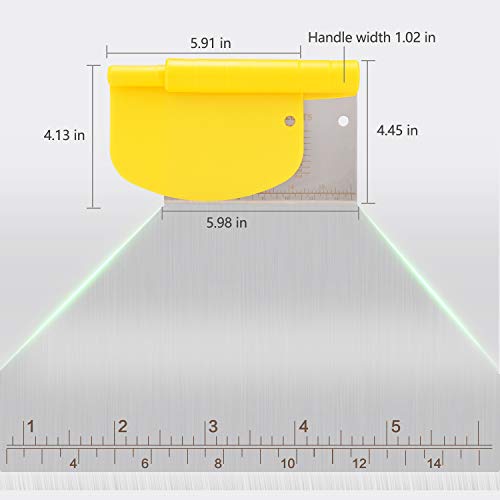Nanahome Bench Scraper For Baking, Stainless Steel Dough Scraper/Cutter/Chopper And Flexible Plastic Bowl Scraper Set - Pastry, Pizza Cutter, Baking Tools With Measurement, 2 In 1 Kitchen Scraper #TOP3