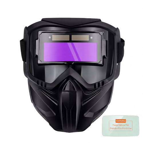 Auto-Darkening Welding Helmet True Color Large Viewing Screen Welding Mask with Adjustable Headband 0.1ms Fast Darkening UV/IR Protection Breathable Vent System for TIG MIG ARC Welding Grinding