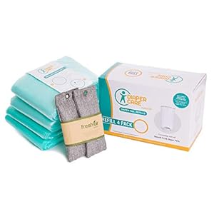 4 Pack Diaper Refill Liners – Compatible with Dekor PLUS Refill – Disposable Diaper Pail Liners Hold Up To 2372 Diapers…