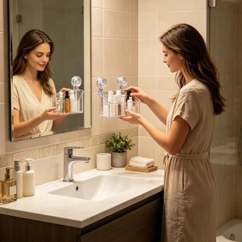 Étagère de douche à ventouse sans perçage pour salle de bain