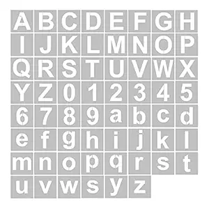 VinodRatna 62pcs 4 Inch Letter and Number Stencils Reusable Washable Alphabet Stencils Environment-Friendly PET Art Craft Templates for Painting On Wood Fabric Wall Door Decor Home Sign