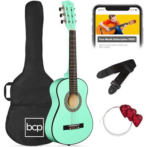 Image of Best Choice Products 30in Kids Acoustic Guitar Beginner Starter Kit with Electric Tuner, Strap, Case, Strings - SoCal Green