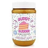 BUDDY BUDDER Bark Bistro Company Birthday Bash, 100% Natural Dog Peanut Butter, Healthy Peanut Butter Dog Treats, Dog Birthday, Dog Pill Pocket, Made in USA (17oz Jars)