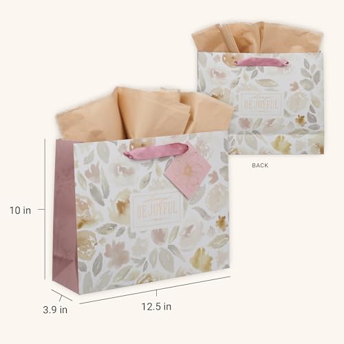 Image of Christian Art Gifts Large Gift Bag with Tissue Paper, Be Joyful