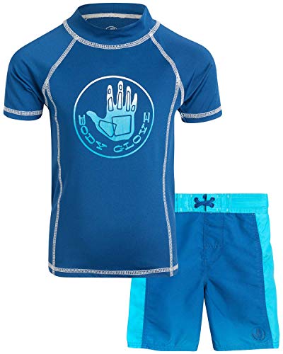 Body Glove Little Boys 2-Piece UPF 50+ Rash Guard Swimsuit Set (2 Piece), All Blue, Size 6