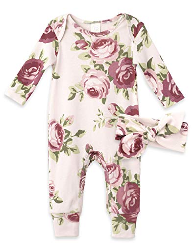 Image of Tesa Babe Baby Girl Clothes Soft Cotton One-Piece Coverall Romper Jumpsuit Gift Set for Infant Girls Newborn to Toddlers Floral Print (0-3 months)