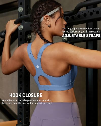 Image of RUNNING GIRL Sports Bras for Women High Support, Adjustable Straps High Impact Racerback Bra with Hook Closure Molded Cup
