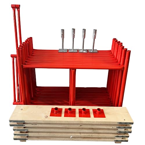 HILL TOP FABRICATIONS CO (1998) LTD - Scaffolding Tower with Boards & Adjustable Bases 7.77 Meters (256) Working Height 4x4 Base Size. Steel & Polyester Powder Coated (PPC) High Quality & Durable.