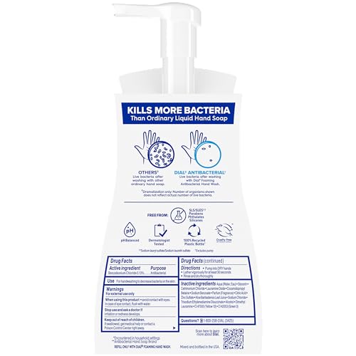 Image of Dial Antibacterial Foaming Hand Wash, Spring Water, 7.5 fl oz (Pack of 2)
