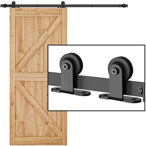 6.6ft Single Barn Door Hardware Kit, Dedoot Heavy Duty Sliding Door Rail, Fit 36"-40" Wide Door Panel, Smoothly and Quietly, Easy to Install (T Shape)