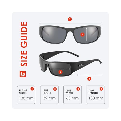 bollé King 63MM Wrap Around Sunglasses for Men for Women +BUNDLE with ACCESSORY EYEWEAR KIT2