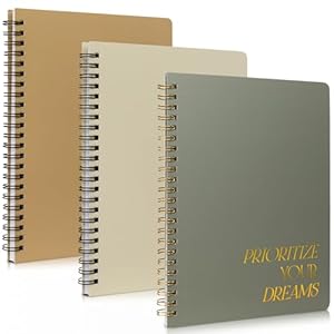 ZICOTO Aesthetic Spiral Notebook Set of 3 for Women – Cute College Ruled 8×6 Journal/Notebook with Large Pockets And Lined Pages – Perfect Supplies to Stay Organized at Work or School