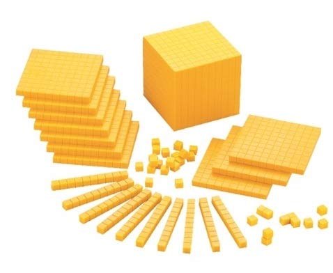 3 Years & Above Aria Education Base Ten Set - 100 Cubes, 20 Rods, 10 Flats & 1 Decimeter Cube