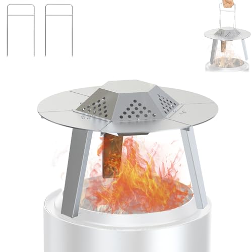 Heat Deflector for Solo Stove Ranger Accessories Heat Diffuser for Solo Stove Ranger 15 Firepit Captures & Redirects Warmth 304 Stainless Steel Ranger Heat Deflector with Carrying Handle & 3 Legs