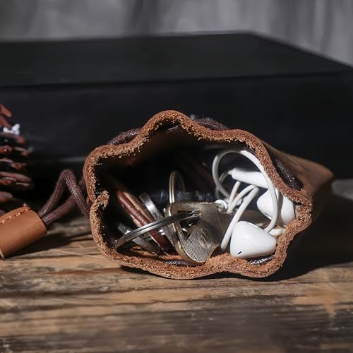 Man Leather Purse Bag: Coin Pouch for Men, Coin Pouch, Medieval Retro Leather Drawstring Bag, Renaissance Accessories4