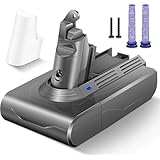 Morpilot V6 バッテリー6500mAh 掃除機用と互換性のある ダイソン DC62 DC61 HH08 DC72 DC74 DC59 DC58 SV07 SV09 2個フィルタ きPSE認証済 21.6V長寿命