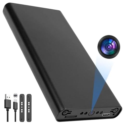 Mini caméra - Caméra cachée - Utilisée pour la sécurité, la surveillance et le soin. - 10 000 mAh - Résolution 1080P - Vision nocturne - Enregistrement en boucle - Enregistrement pendant 55 heures
