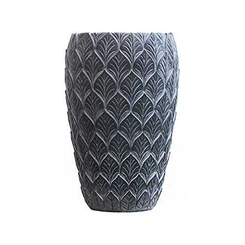 Plantadoras Maceta decorativa en relieve, jardinera de piso de cemento, jardinera alta de servicio pesado, jardinera de interior/exterior, for todas las plantas de la casa, flores, hierbas Macetas par