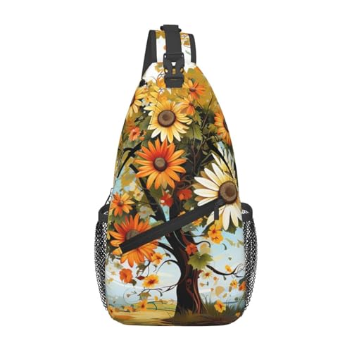 Mochila de costado para caminata con diseño floral miniatura 2