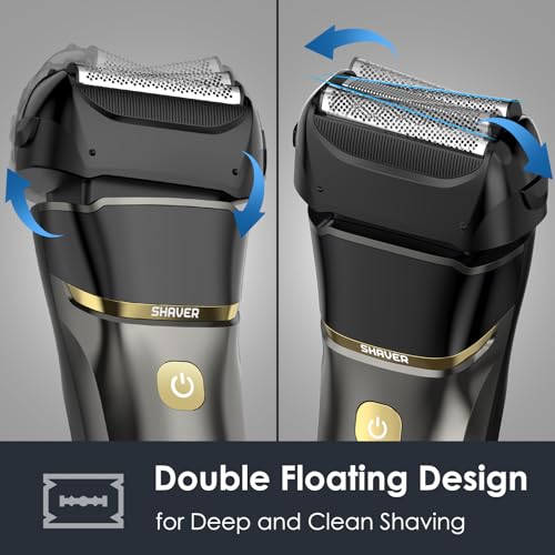 Electric-Razor-for-Men-Face-Electric-Shavers-for-Men-Cordless-Rechargeable-Waterproof-Foil-Shaver-with-Pop-up-Trimmer-LED-Display-and-Travel-Lock-for-Beard-Trimming-Black