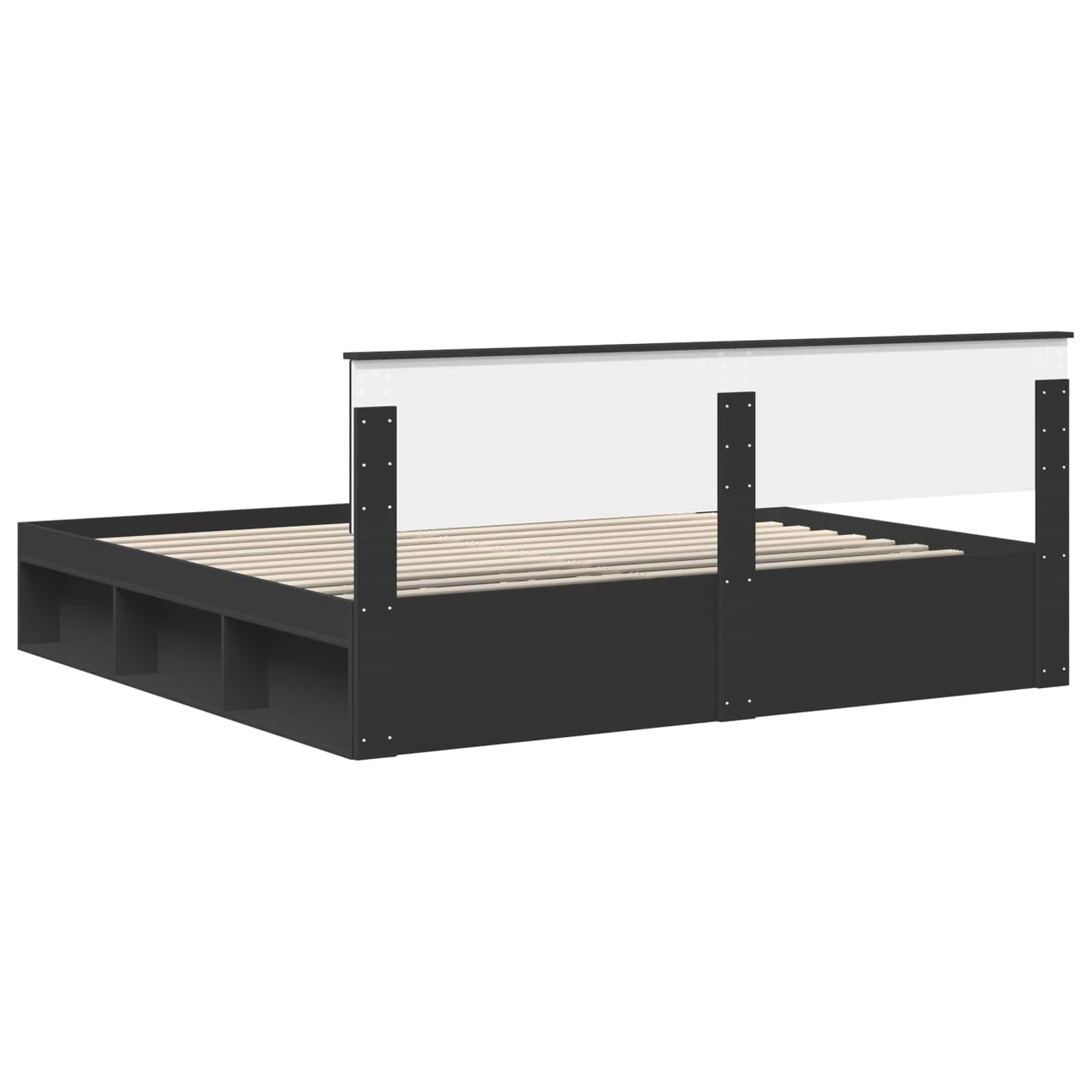 Estructura de Cama Negro 200 x 200 cm Madera de Pino Macizo