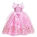 Princess Aurora Costume for Girls Birthday Party Outfit Halloween Cosplay Dress up with Accessories for 7-8