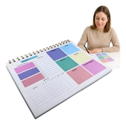 Planejador Semanal para Mesa com Capa de Acetato