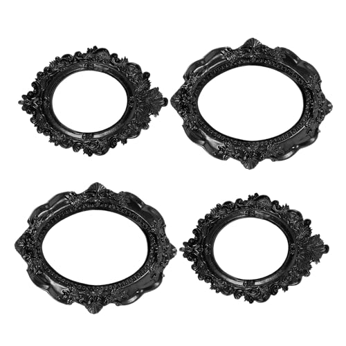 HOMSFOU Schwarzer Ovaler Bilderrahmen 9X8 Cm Aus Harz Für Schmuck...