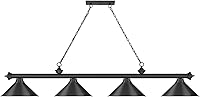 Vista 4 de Z-Lite 2306-4MB-MB15 Cordon Billar Colgante, 4 luces 240 vatios totales, negro mate