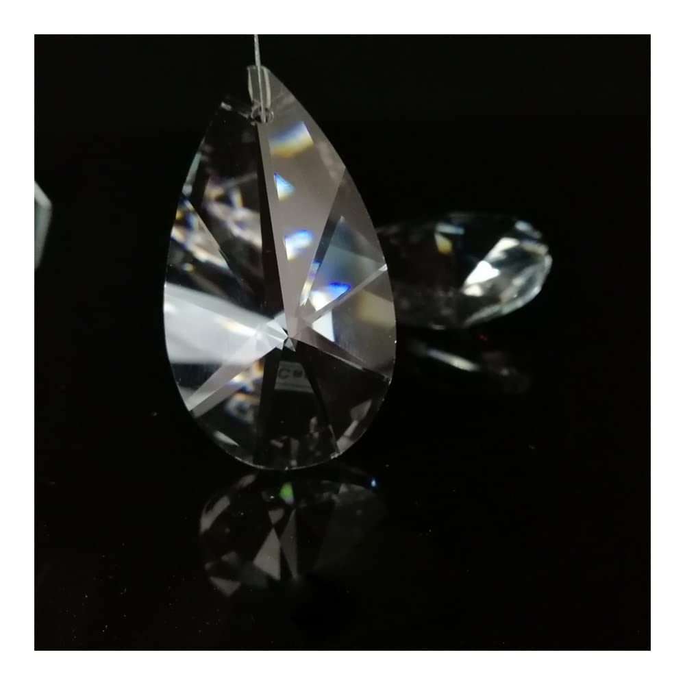 Chandelier Crystal Prisms Pendants 4PCS 50mm K9 Clear Pear-shaped Crystal Glass Prisms Pendants Drop SunCatcher Lamp Lighting Chandelier Parts Hanging Ornament Crystals Lighting Lamp Replacement Parts