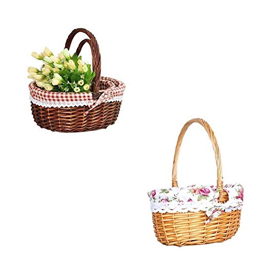 Cesta de mimbre con asa resistente y diseño tejido tradicional YUQI 5