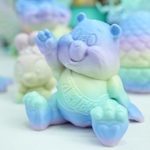 Image of Gratkit Matte Rainbow PLA Filament 1.75mm, Color Change 3D Printer Filament, + /-0.03mm, Multicolor Gradient 3D Printing Filament High Speed Matte Rainbow Frosting Cake