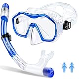 【LEBENSMITTELSICHERES MATERIAL】 Tauchmaske besteht aus klarem Silikon in Lebensmittelqualität, das weich und bequem ist. Die weiche Silikonschürze der Schnorchelmaske passt sich perfekt an verschiedene Gesichtsformen an und bildet einen absolut dichten und sehr sicheren Verschluss, ohne sich um Wasserlecks sorgen zu müssen.Sie ist langlebig und leicht zu reinigen und besonders geeignet für langfristige Nutzung.