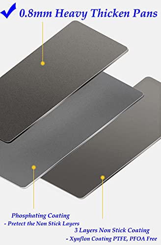 Hytk 2 Small Baking Sheet 10 X 7.1 Inch (Inner 9.25 X 6.3 ) Mini Cookie Tray Toaster Oven 1/8 Sheet Pan Nonstick Thicken Heavy Carbon Steel No Warp Non Toxic Magnetic Bakeware #TOP2