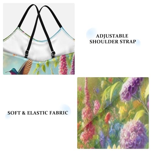 Hummingbird Flowers Butterflies Bathing Suits for Girls Swimsuit Summer Beach Swimwear One Piece Swimsuits3