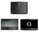 Decalrus - Protective Decal for 2018 Alienware M15 (15.6' Screen) Laptop Dark Grey Texture Brushed Aluminum Skin case Cover wrap BAalienware18_m15Dark Grey