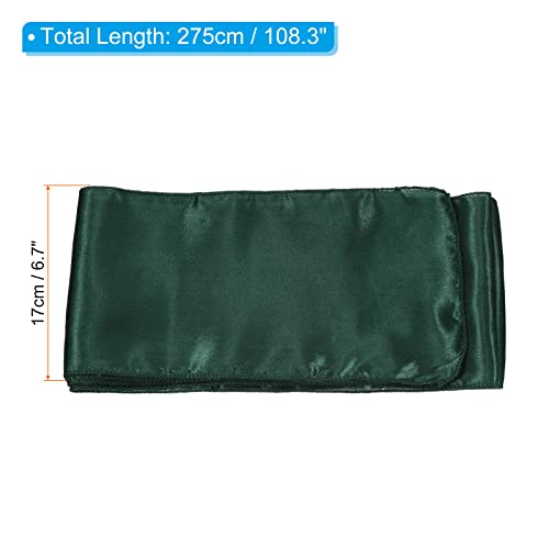 PATIKIL 7"x108" Satin Chair Sashes, 10 Pack Banquet Chair Decorative Ties Bows Chair Cover Decor for Wedding Reception Party Events, Dark Green by PATIKIL - Image 2