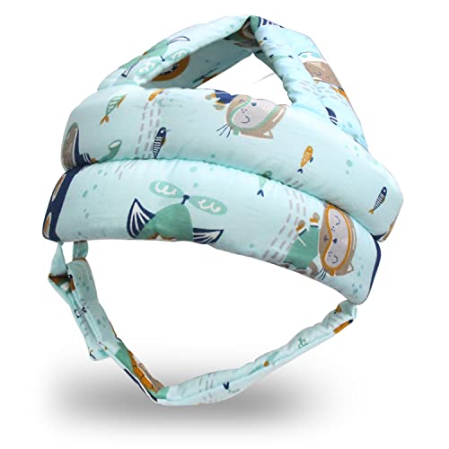 Image of Baby Head Protector Baby Helmet for Crawling Walking, No Bumps Safety Head Adjustable Protective Cap for Walking, Playing (Submarine)