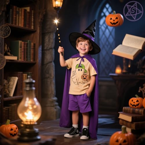 Boys Girls Halloween Shirts Toddler Short Sleeve Monster Truck Boo Ghost Dino Pumpkin Tee Tops T-Shirts 2-7 Years3