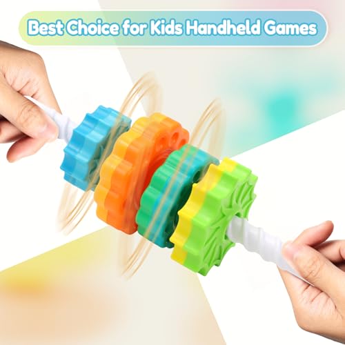 Riuja SPINNING STACKER TOY-01 Baby Spinning Stacking Toys, 1-3 Rainbow Ring Stacker Montessori Toys For Babies, Sensory Toys For Toddlers thumb #4