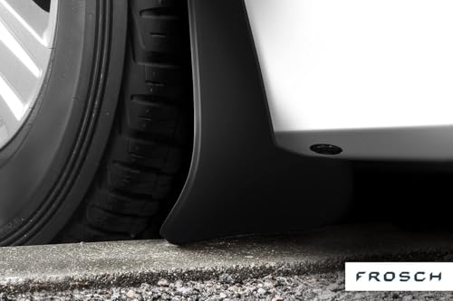Image of FROSCH EXP.ORIG.16.60.E18 Custom fit Rubber mudflaps Splash Guard Rear Mudguard for Ford Transit, Year: 14-Van. 2 Parts with Attachment, Black