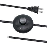 TWTADE Foot Switch Floor Foot Inline Pedal Push Switch with Wire Plug Round Lamp Light Foot Control