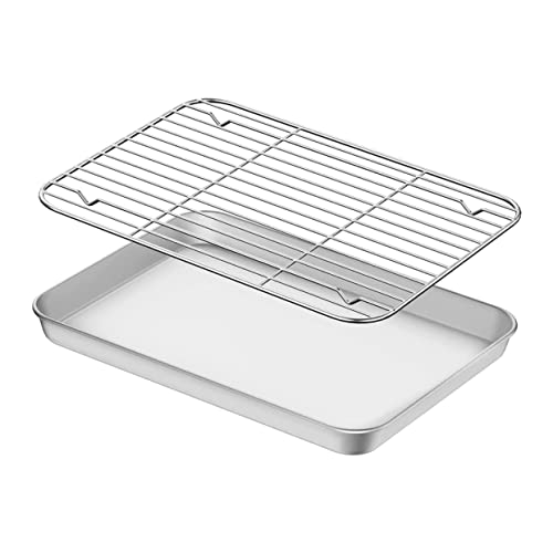 ABOOFAN 1Set Multi Function Kitchen Baking Pan with Cooling Rack Baking Tray Wire Rack for Oven Cooking for Cookies Cakes and Camping Supplies