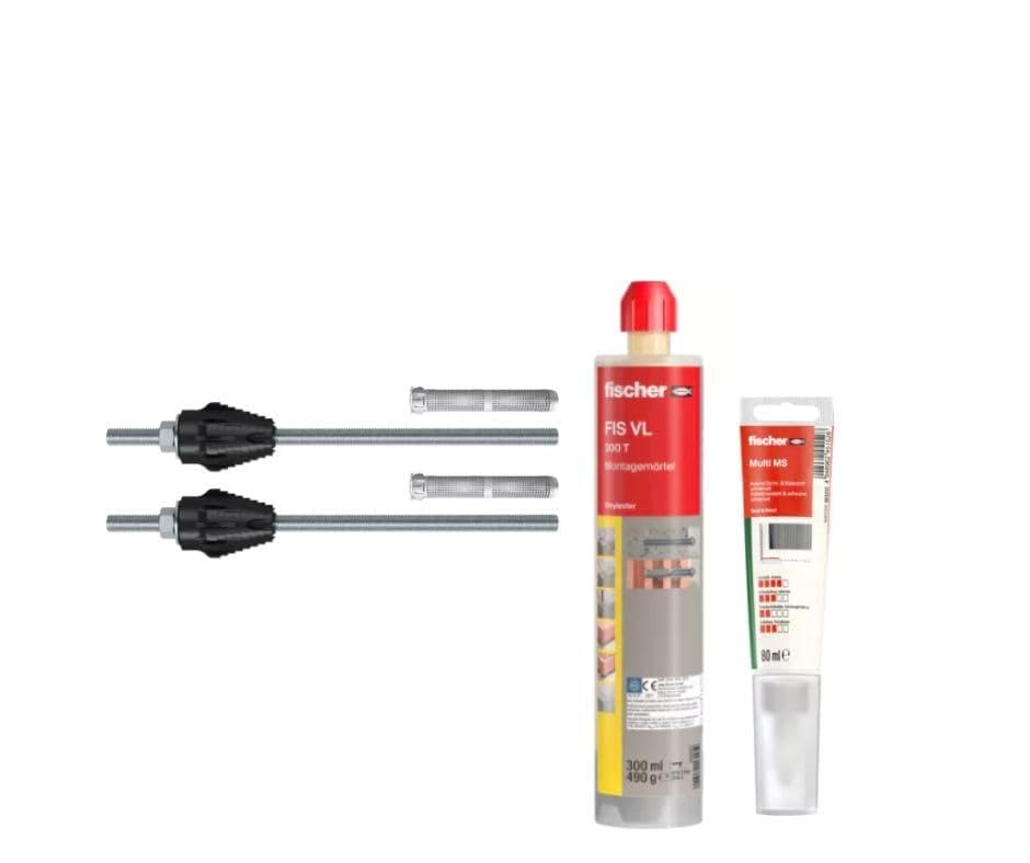 Fischer Thermax Set M12 16/170 inklusive Mörtel und Dichtmasse (TherMax M12 12/110, 2xThermax 1x V Plus 300T 1xMulti MS)