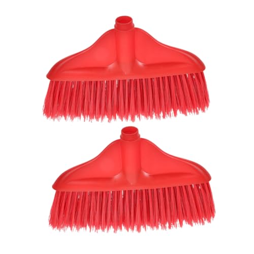 FOMIYES 2 Pack Plastic Broom Head Refill Easy Hair Comb-Out Dense Sweeper for Floor Cleaning Home Office Use