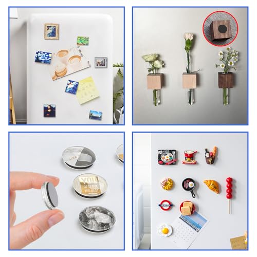 Image of Towjug Flexible Adhesive Magnets for Crafts 1.2x0.08, 30Pcs Peel-&-Stick Magnetic Dots for Classroom, Fridge and Office