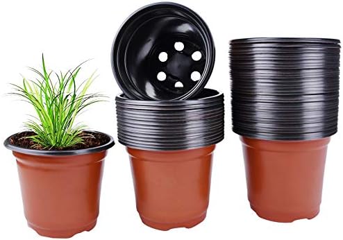 Plastic Nursery Plant Pot 100 Pack Flower Seedling Starter Pots for Little Garden Pots to Repot Succulents and Small Plants (100Pack)