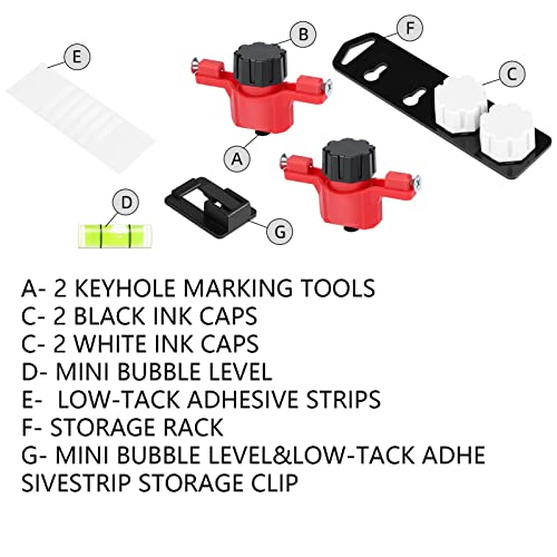 WANGCL Schlüsselloch-Begleiter, keine Messung nötig, um Schlüsselloch-Schlitzbefestigungen an Wänden, Schränken usw. zu markieren, wiederverwendbares Werkzeug zur Verwendung