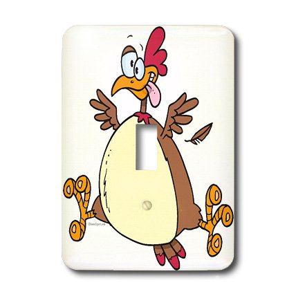 ◆ Kartoon  ◆ 3dRose lsp_103886_1 Crazy Chicken Hen Cartoon Single Toggle Switch