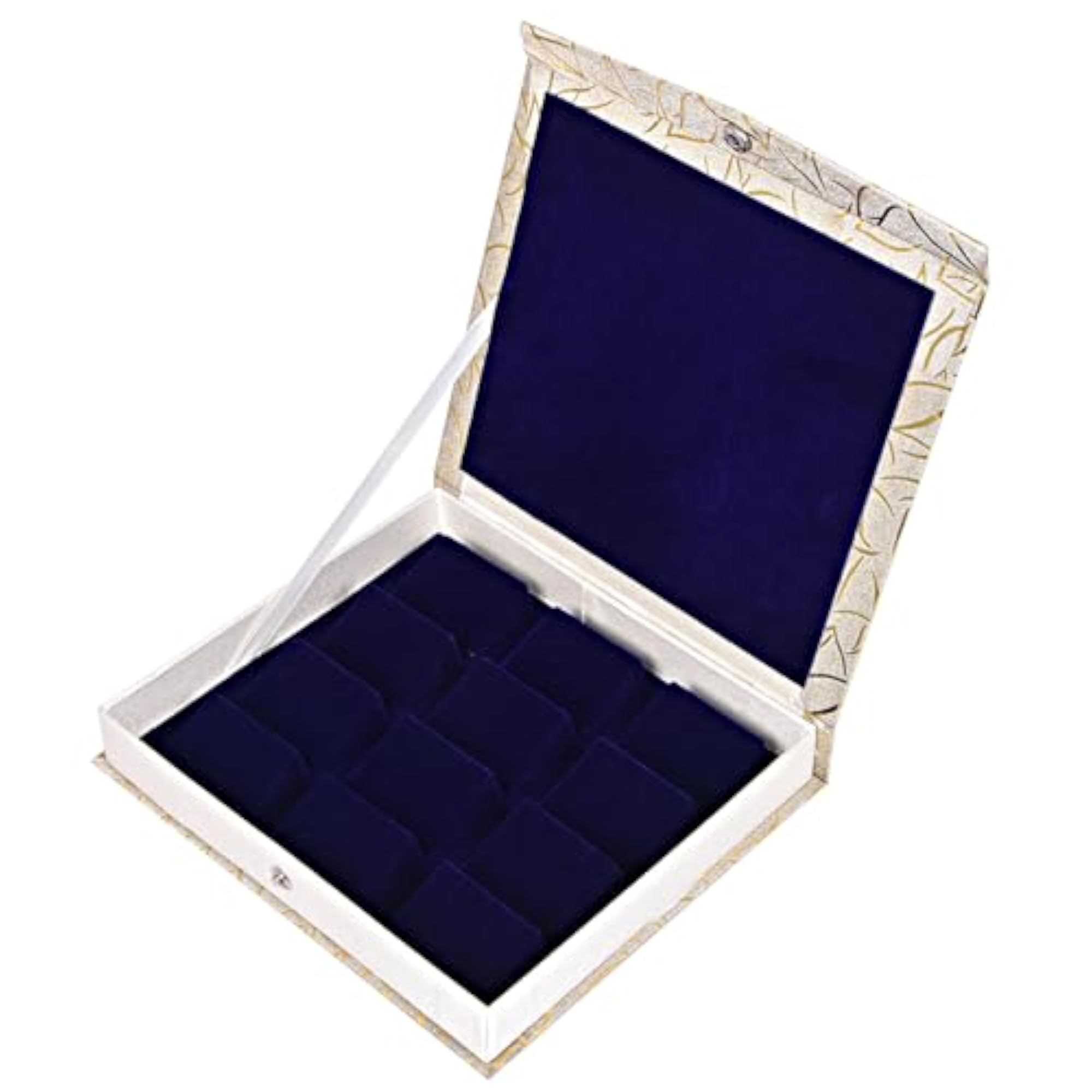 Blue Velvet Earring Box with 12 Set Holders